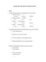 Đề thi lớp 6 học kì 2 môn tiếng nga đề số 3