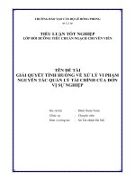 Tiểu luận tình huống xử lý vi phạm nguyên tắc quản lý tài chính của quỹ khuyến nông 