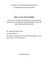 Tiểu luận xử lý tình huống trong công tác khấu trừ chi phí xây dựng hạ tầng kĩ thuật và chi phí GPMB vào tiền thuê đất phải nộp của công ty liên doanh TNHH khu đô thị bắc an khánh