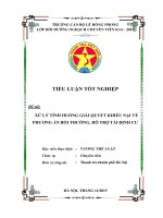 Tiểu luận xử lý tình huống giải quyết khiếu nại về phương án bồi thường, hỗ trợ tái định cư