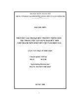 Phát huy giá trị đạo đức truyền thống dân tộc trong việc xây dựng đạo đức mới cho thanh niên sinh viên Việt Nam hiện nay