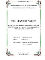 Tiểu luận tình huống giải quyết vụ việc tranh chấp hợp đồng dân sự tại xã y, huyện z, thành phố hà nội thông qua hòa giải ở cơ sở