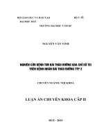 Nghiên cứu bệnh tim đái tháo đường qua chỉ số Tei  trên bệnh nhân đái tháo đường týp 2