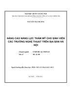Nâng cao năng lực thẩm mỹ cho sinh viên các trường nghệ thuật trên địa bàn hà nội 
