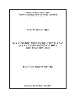 Xây dựng khu phố văn hóa trên địa bàn Quận 1, thành phố Hồ Chí Minh giai đoạn 2015  2025