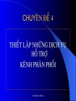 Thiết Lập Những Dịch Vụ Hỗ Trợ Kênh Phân Phối