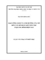 Đạo công giáo và ảnh hưởng của nó đến vấn đề đoàn kết dân tộc ở quảng bình hiện nay