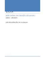 Xây dựng phương án thiết kế hệ thống thông tin quang WDM có sử dụng khuếch đại quang EDFA với các yêu cầu thiết kế như sau