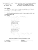 Đáp án đề thi tốt nghiệp THPT hệ giáo dục thường xuyên năm 2010 - môn văn