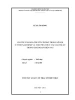 Giá trị văn hóa truyền thống trong lễ hội ở tỉnh nam định và việc phát huy các giá trị ấy trong giai đoạn hiện nay