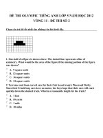 Đề thi olympic tiếng anh lớp 5 năm học 2012 vòng 11   đề thi số 2 