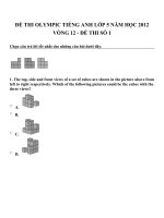 Đề thi olympic tiếng anh lớp 5 năm học 2012 vòng 12   đề thi số 1 