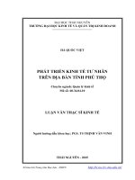 Phát triển kinh tế tư nhân trên địa bàn tỉnh Phú Thọ