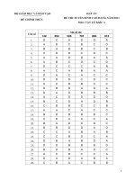 Đáp án đề thi cao đẳng môn lý khối A năm 2008