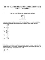 Đề thi olympic tiếng anh lớp 5 năm học 2012 vòng 4   đề thi số 4 