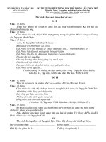 Đáp án đề thi tốt nghiệp THPT lần 2 hệ không phân ban năm 2007 - môn văn