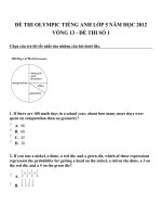 Đề thi olympic tiếng anh lớp 5 năm học 2012 vòng 13   đề thi số 1 