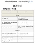 các sử dụng giới từ trong tiếng anh