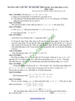 Đề thi thử THPT Quốc Gia môn Toán THPT Việt Trì có đáp án