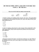 Đề thi olympic tiếng anh lớp 5 năm học 2012 vòng 4   đề thi số 5 