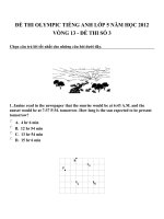 Đề thi olympic tiếng anh lớp 5 năm học 2012 vòng 13   đề thi số 3 