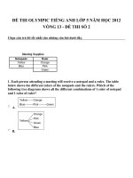 Đề thi olympic tiếng anh lớp 5 năm học 2012 vòng 13   đề thi số 2 