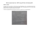 Đề thi vào lớp 10 môn Văn - THPT Lương Thế Vinh - Hà Nội năm 2015