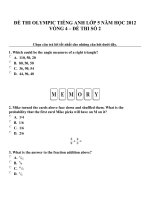 Đề thi olympic tiếng anh lớp 5 năm học 2012 vòng 4   đề thi số 2 
