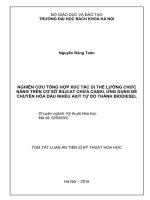 Luận án Nghiên cứu tổng hợp xúc tác dị thể lưỡng chức năng trên cơ sở silicat chứa canxi, ứng dụng để chuyển hóa dầu nhiều axit tự do thành biodiesel