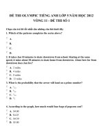 Đề thi olympic tiếng anh lớp 5 năm học 2012 vòng 11   đề thi số 1 