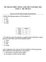 Đề thi olympic tiếng anh lớp 5 năm học 2012 vòng 4   đề thi số 3 