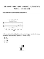 Đề thi olympic tiếng anh lớp 5 năm học 2012 vòng 12   đề thi số 2 
