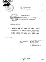 Thống kê số liệu về sản xuất chuyên phân phối, tiêu thụ điện năng từ năm 1976 đến 1991