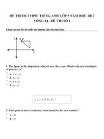 Đề thi olympic tiếng anh lớp 5 năm học 2012 vòng 14   đề thi số  1 