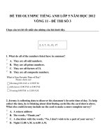 Đề thi olympic tiếng anh lớp 5 năm học 2012 vòng 11   đề thi số 3 