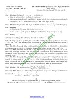 Đề thi thử môn toán THPT Lý Thái Tổ  Bắc Ninh