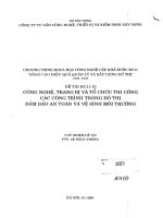 Công nghệ, trang bị và tổ chức thi công các công trình trong đô thị đảm bảo an toàn và vệ sinh môi trường