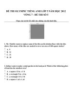 Đề thi olympic tiếng anh lớp 5 năm học 2012 vòng 7   đề thi số 5 