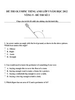 Đề thi olympic tiếng anh lớp 5 năm học 2012 vòng 9   đề thi số 3 