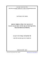 Hoàn thiện công tác quản lý ngân sách nhà nước quận Ngô Quyền, thành phố Hải Phòng