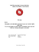 Tìm hiểu cơ chế điều hành tỷ giá các nước trên thế giới và lý giải hiện tượng việt nam đồng một giá so với các ngoại tệ khác gần đây