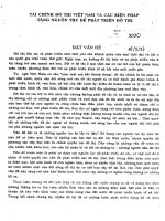 Tài chính đô thị việt nam và các biện pháp tăng nguồn thu để phát triển đô thị