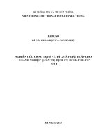 Nghiên cứu công nghệ và đề xuất giải pháp cho doanh nghiệp quản trị dịch vụ OVER THE TOP (OTT)