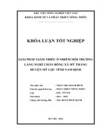 Giải pháp giảm thiểu ô nhiễm môi trường làng nghề chăn bông tại xã mỹ thắng huyện mỹ lộc tỉnh nam định 