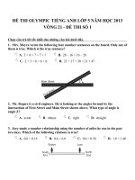 Đề thi olympic tiếng anh lớp 5 năm học 2013 vòng 21   đề thi số 1 