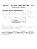 Đề thi olympic tiếng anh lớp 5 năm học 2013 vòng 2   đề thi số 2 