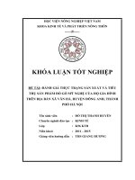 Đánh giá thực trạng sản xuất và tiêu thụ sản phẩm đồ gỗ mỹ nghệ của hộ gia đình trên địa bàn xã vân hà, huyện đông anh, thành phố hà nội 