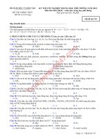 Đáp án đề thi tốt nghiệp môn hóa năm 2013 của bộ GD&ĐT mã đề 719