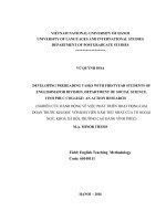 DEVELOPING PRE­READING TASKS WITH FIRST­YEAR STUDENTS OF ENGLISH­MAFOR DIVISION, DEPARTMENT OF SOCIAL SCIENCE, VINH PHUC COLLEGE AN ACTION RESEARCH