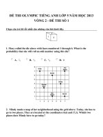 Đề thi olympic tiếng anh lớp 5 năm học 2013 vòng 2   đề thi số 1 
